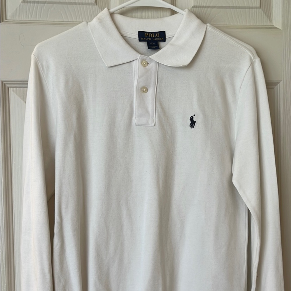 Polo by Ralph Lauren Boys 's White Long Sleeve Shirt (Large 14-16)